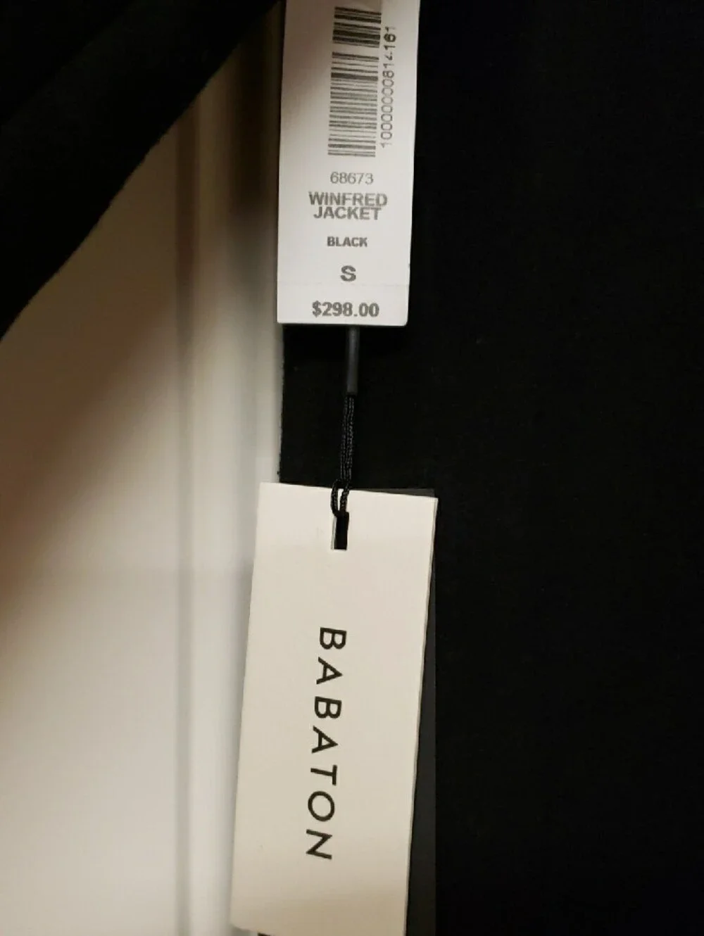 NWT Babaton Black Open-Front Winfred Coat Jacket
